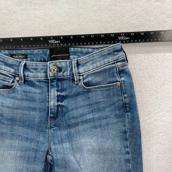 WHBM Everyday Soft Jeans‎ Women's Sz 2 Medium Wash Blue Stretch Denim Slim Ankle - Picture 8 of 13